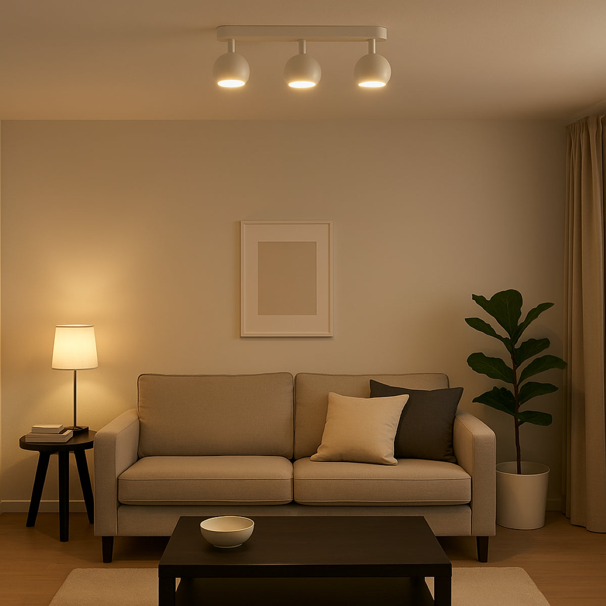 CGC NIEVE Matt White Triple Three Head GU10 Ceiling Surface Spot Light Round Head