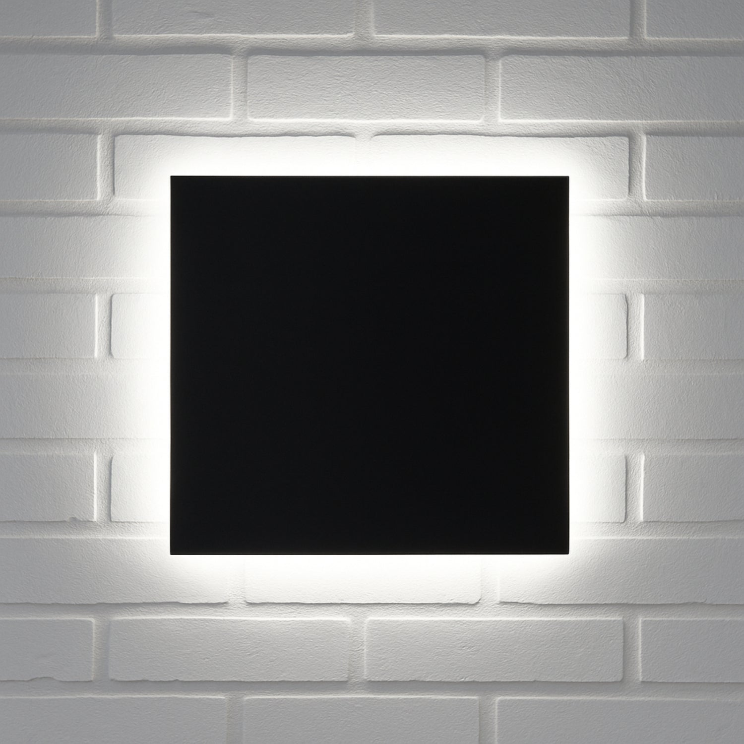 CGC BAILEY Black Square LED Outdoor Indoor Wall Light IP65 Back Lit Halo Polycarbonate Coastal