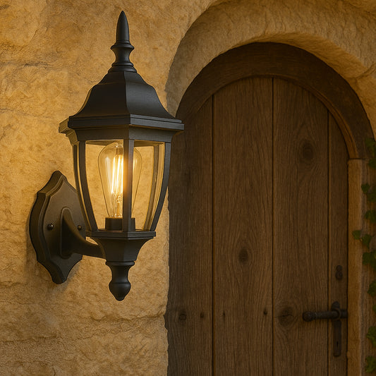 CGC DADA Black Outdoor Wall Lantern Vintage Wall Light IP44 E27 Standard Screw Polycarbonate