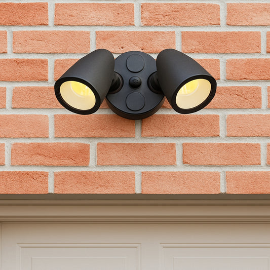 CGC MARTHA II Black Double Floodlight LED Outdoor