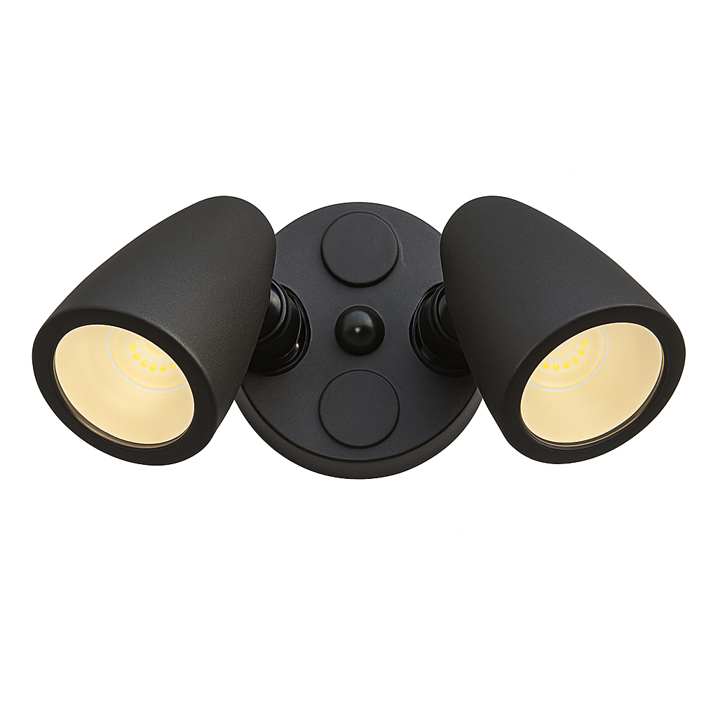CGC MARTHA II Black Double Floodlight LED Outdoor