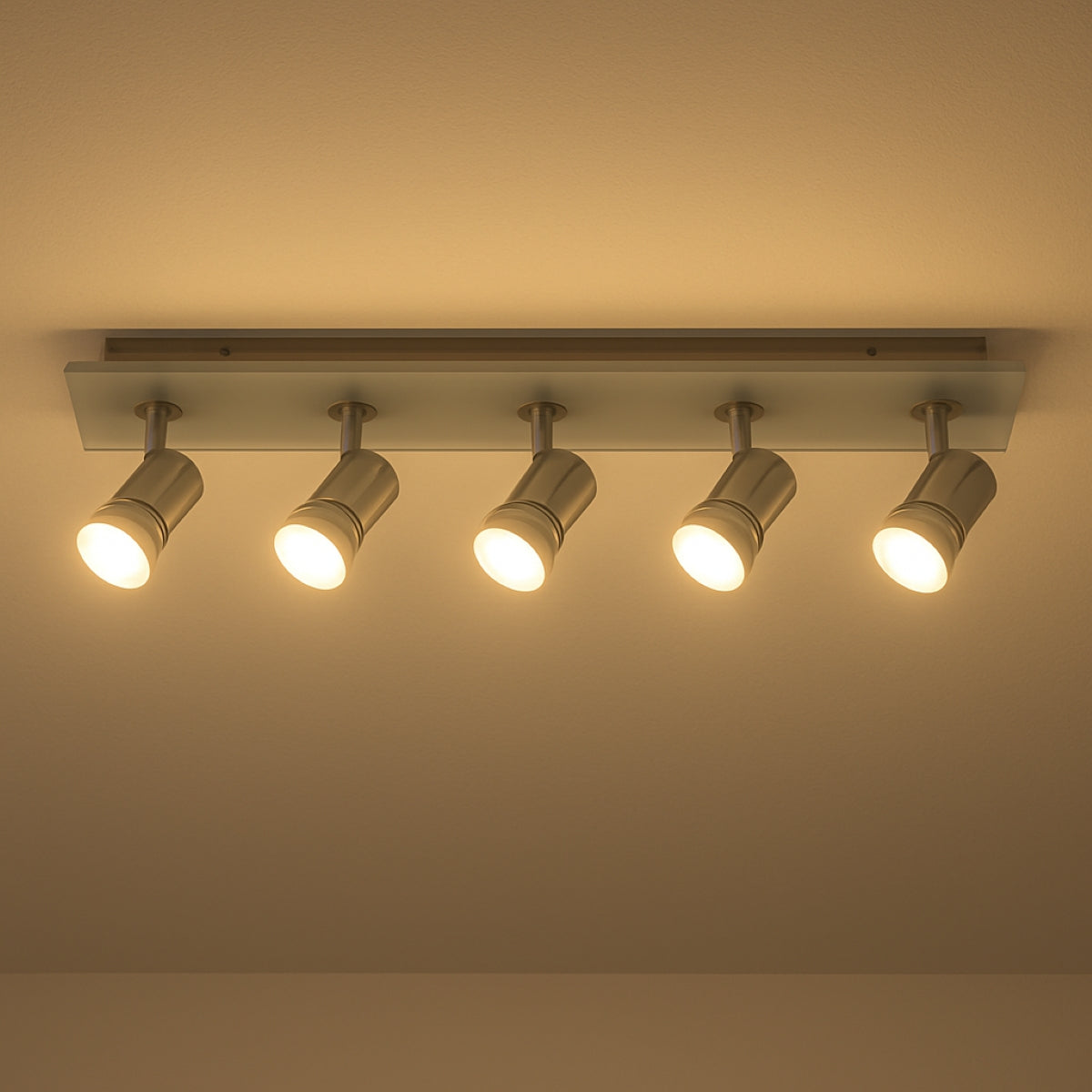 CGC TOP HAT Satin Silver & Glass GU10 Ceiling Bar Spotlight