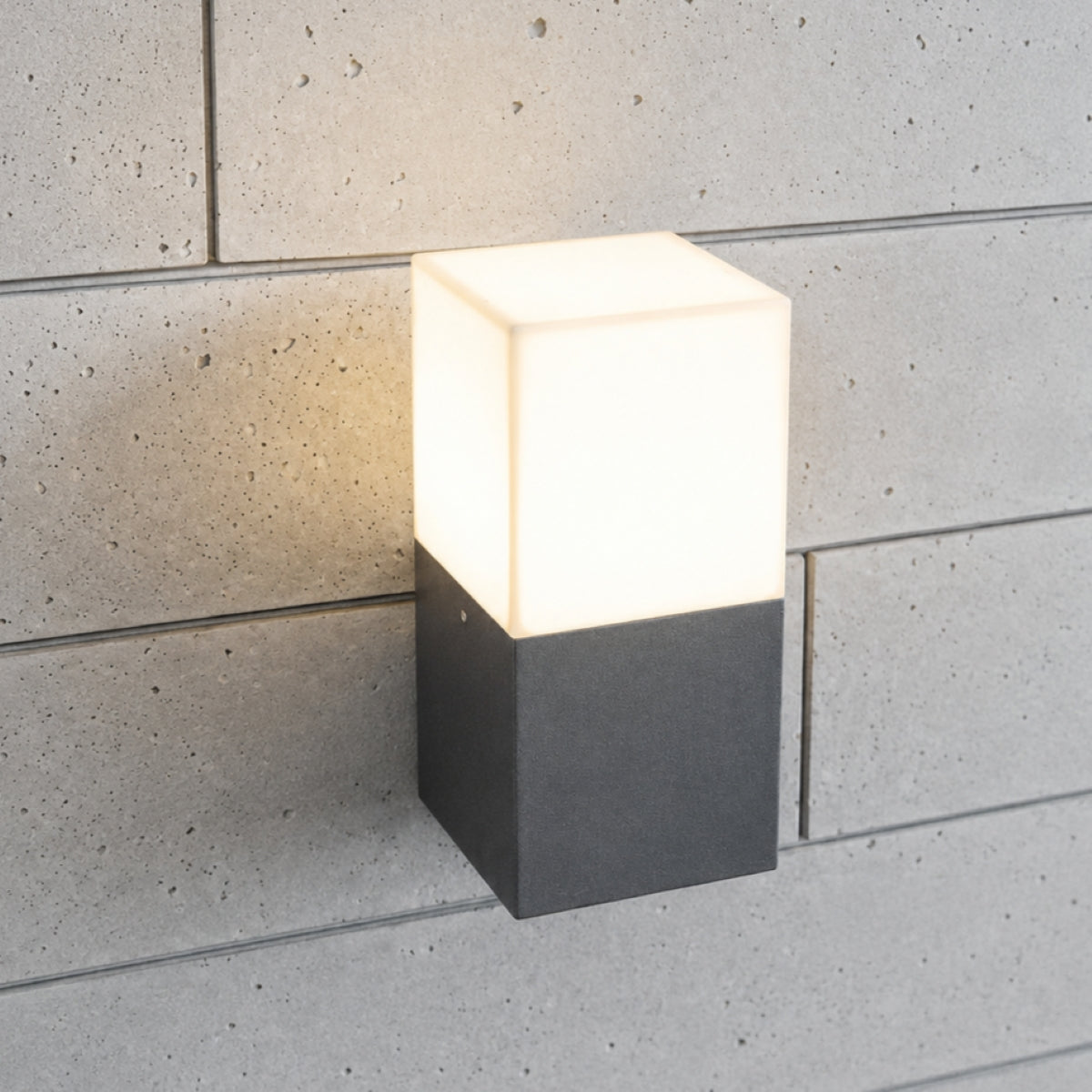 CGC AMARA Dark Grey & White Cube Outdoor Wall Light