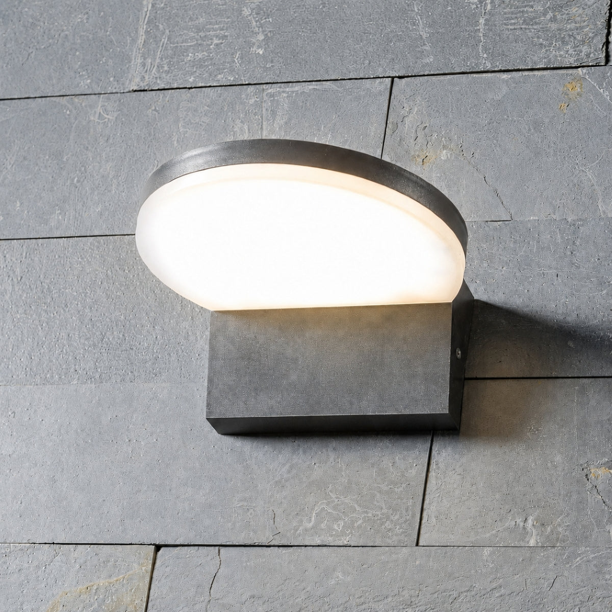 CGC AUBREY Black Curved LED Outdoor Wall Light 4000k Natural White Integrated LED IP65