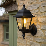 CGC DAHLIA Black Outdoor Wall Lantern Vintage Wall Light IP44 E27 Standard Screw Polycarbonate
