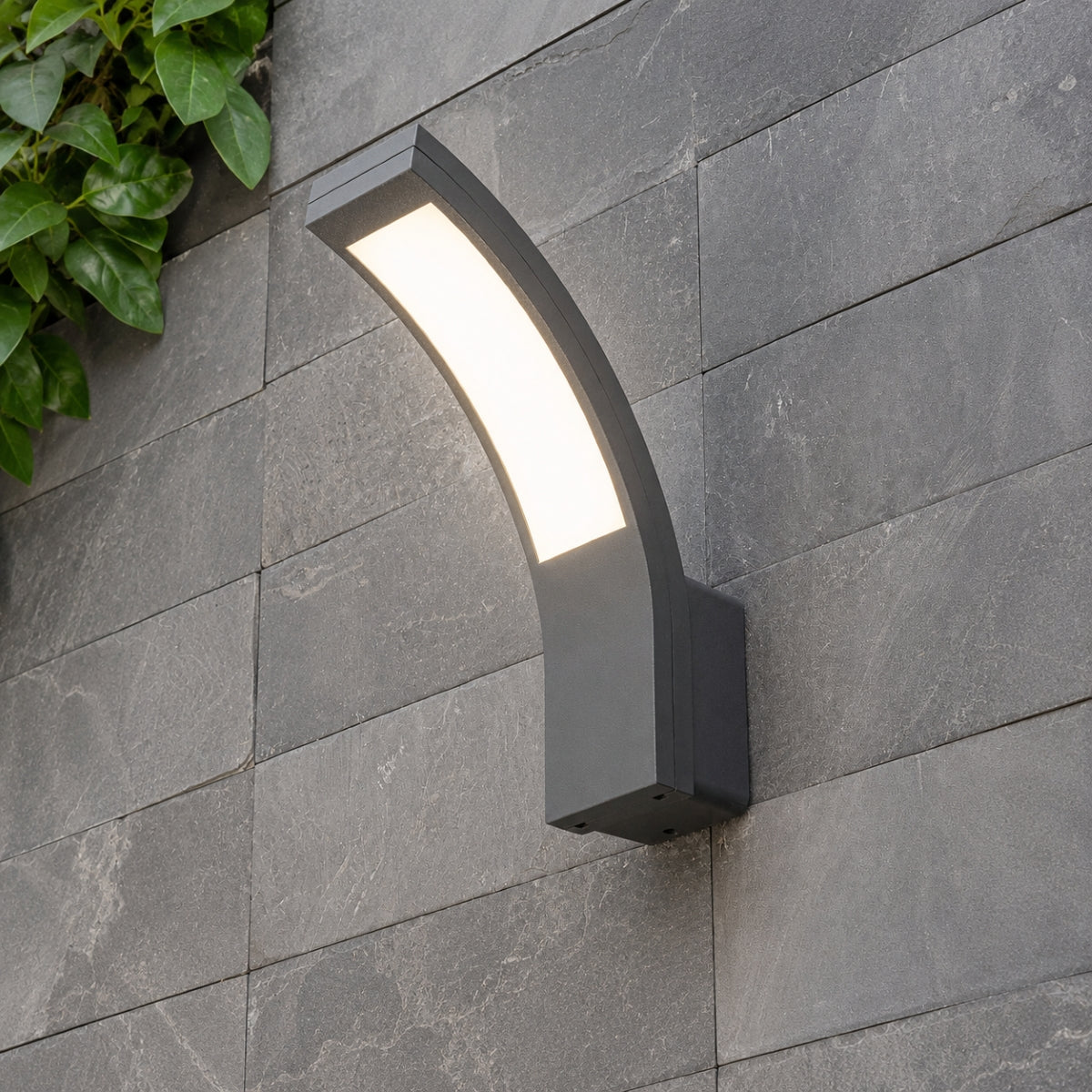 CGC PARIS Grey LED Curved Outdoor Wall Light