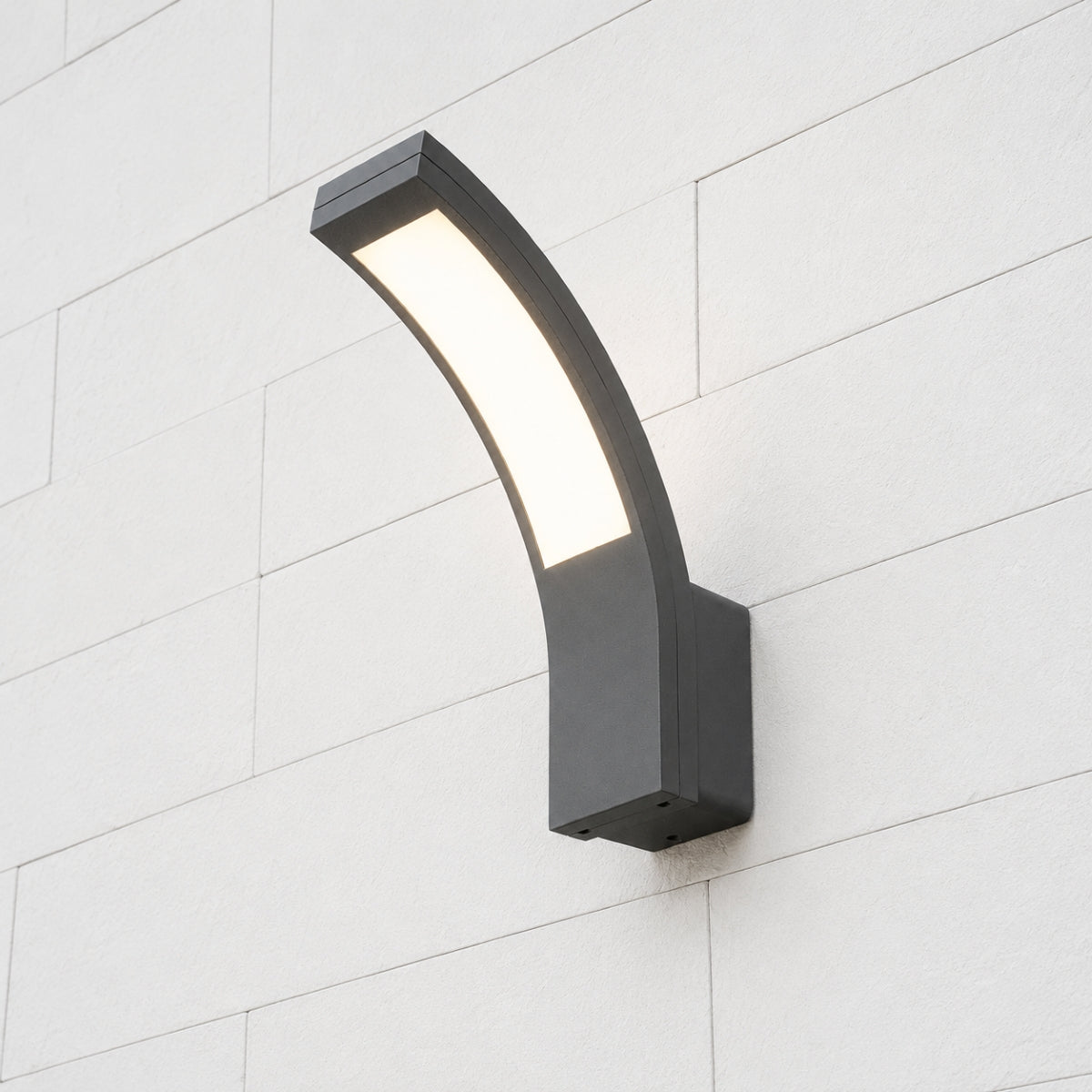 CGC PARIS Grey LED Curved Outdoor Wall Light
