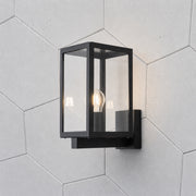 CGC ARCHIE Anthracite Dark Grey Outdoor Up Wall Light Lantern Clear Glass IP44 E27