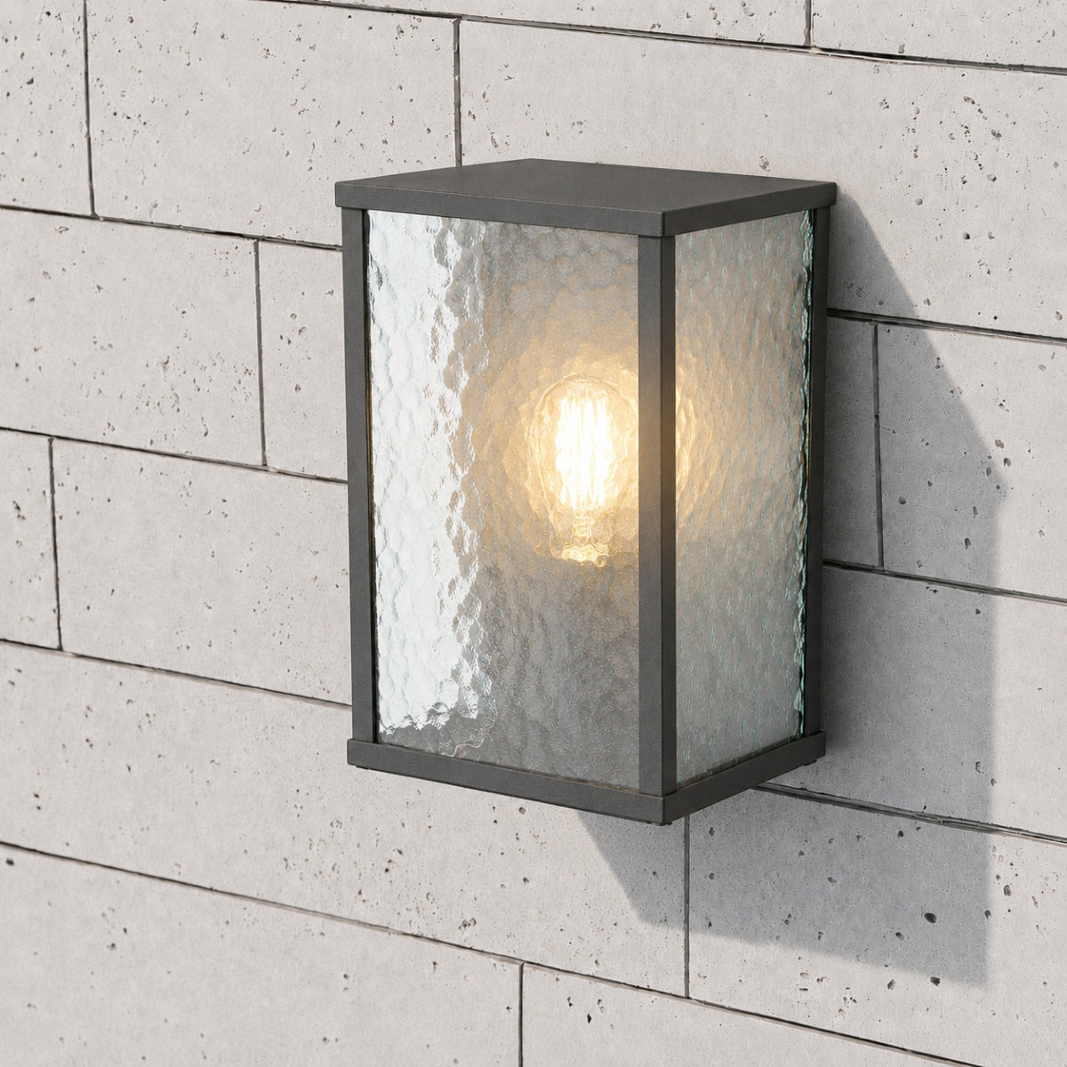 CGC ELIZABETH Black Outdoor Wall Lantern With Frosted Glass Effect