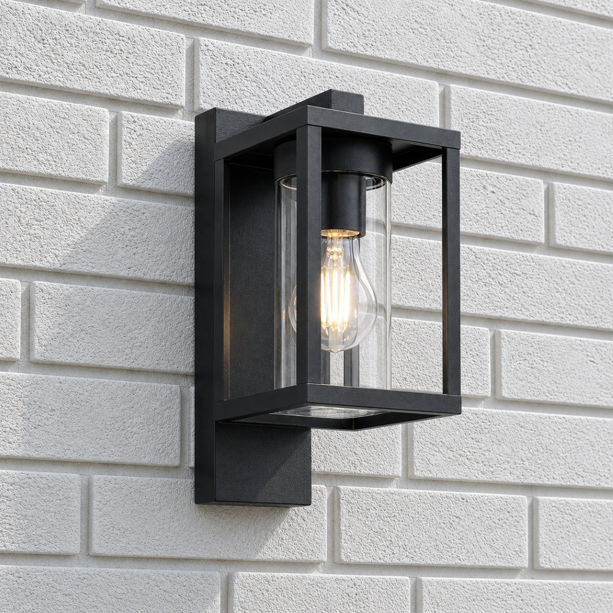 CGC ABEL Matt Black Box Lantern Wall Light