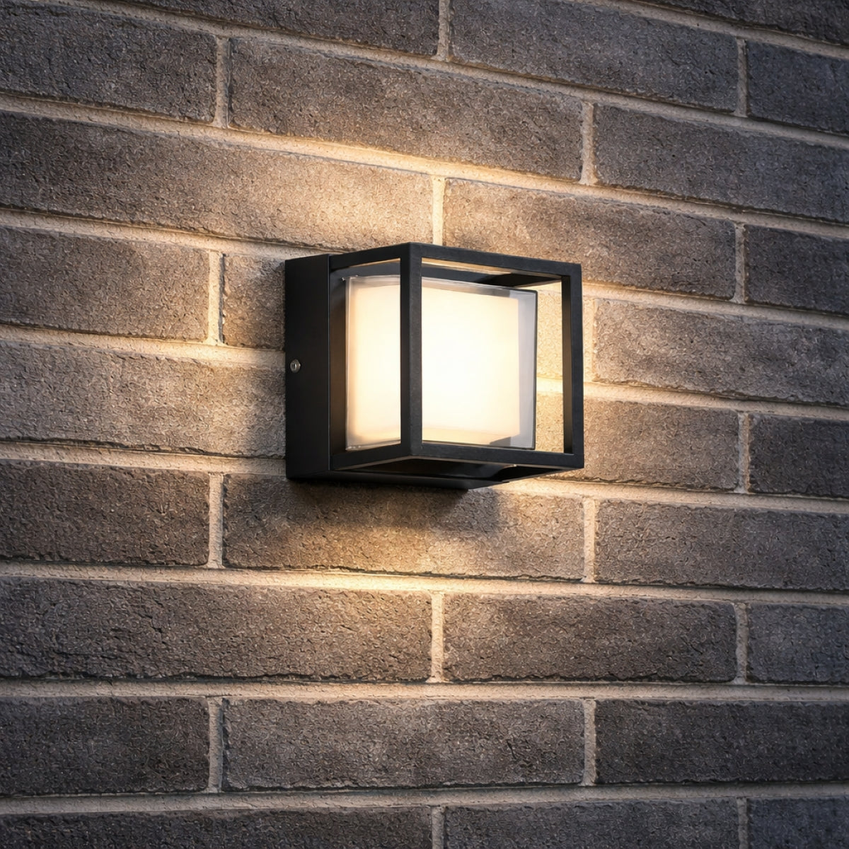 CGC Hudson Black & White Square LED Outdoor Wall Or Ceiling Light