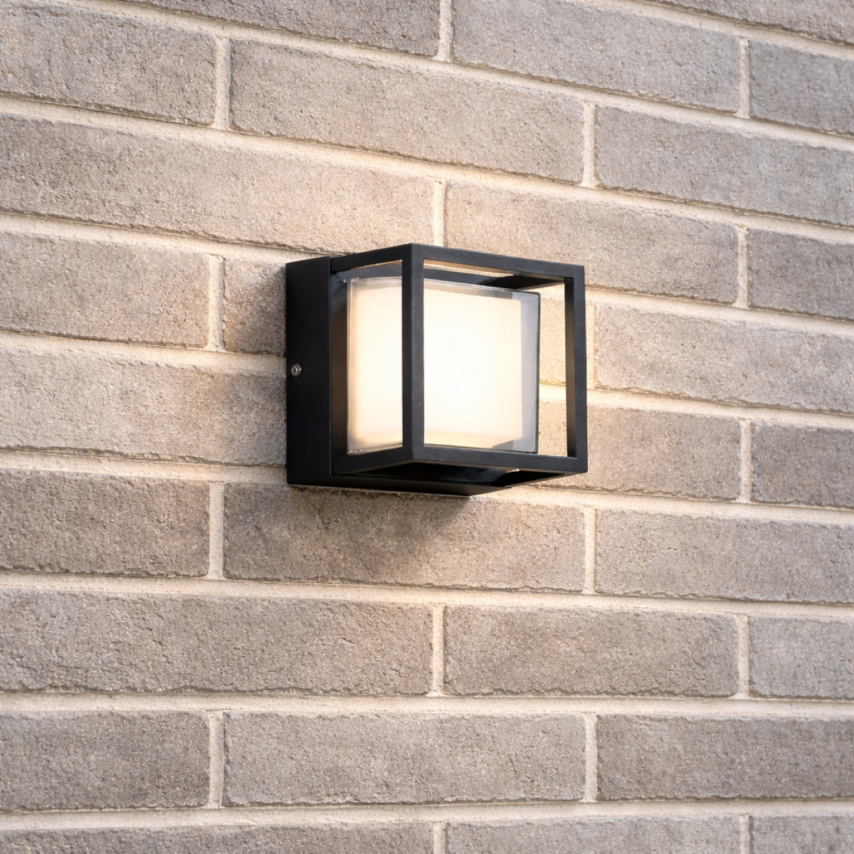 CGC Hudson Black & White Square LED Outdoor Wall Or Ceiling Light