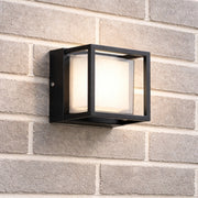 CGC Hudson Black & White Square LED Outdoor Wall Or Ceiling Light