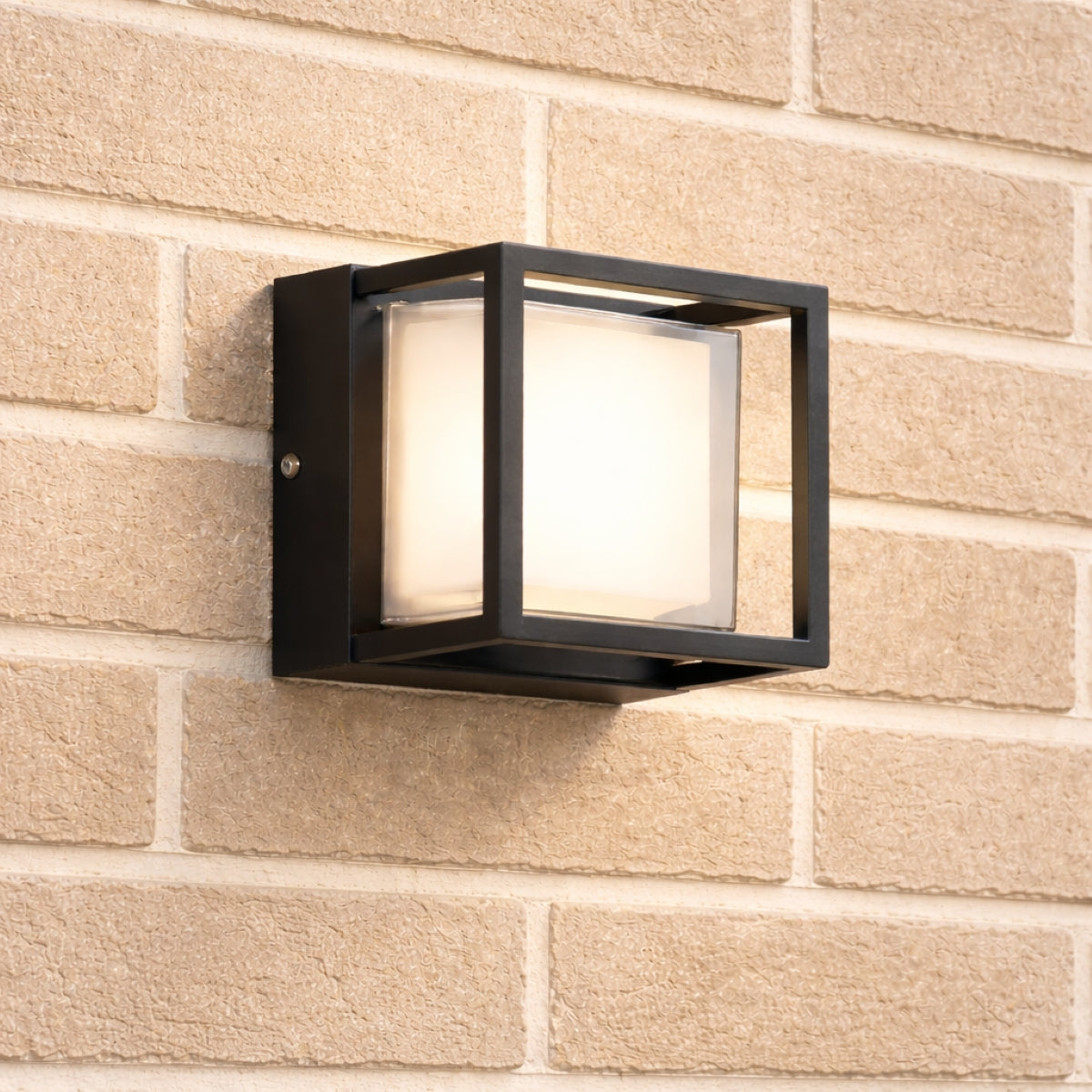 CGC Hudson Black & White Square LED Outdoor Wall Or Ceiling Light