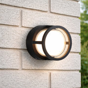 CGC Hudson Black & White Round LED Outdoor Wall Or Ceiling Light