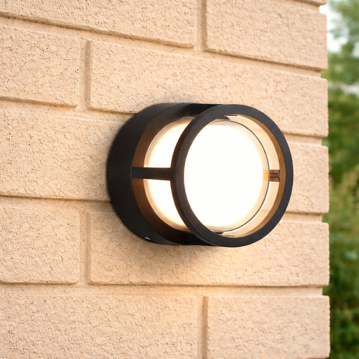 CGC Hudson Black & White Round LED Outdoor Wall Or Ceiling Light