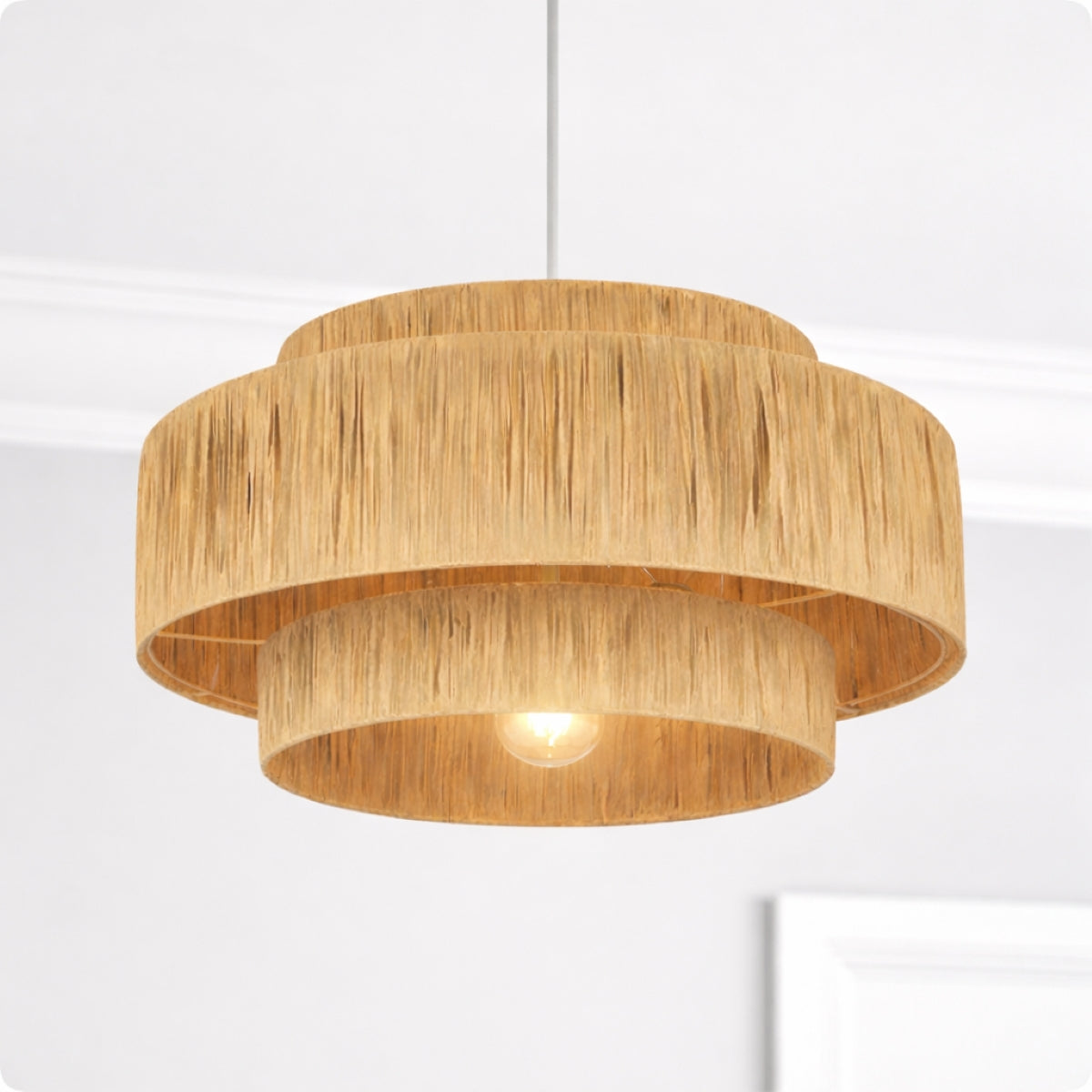 CGC KEFIRA Straw Paper Three Layer Easy Fit Hand Made Lampshade