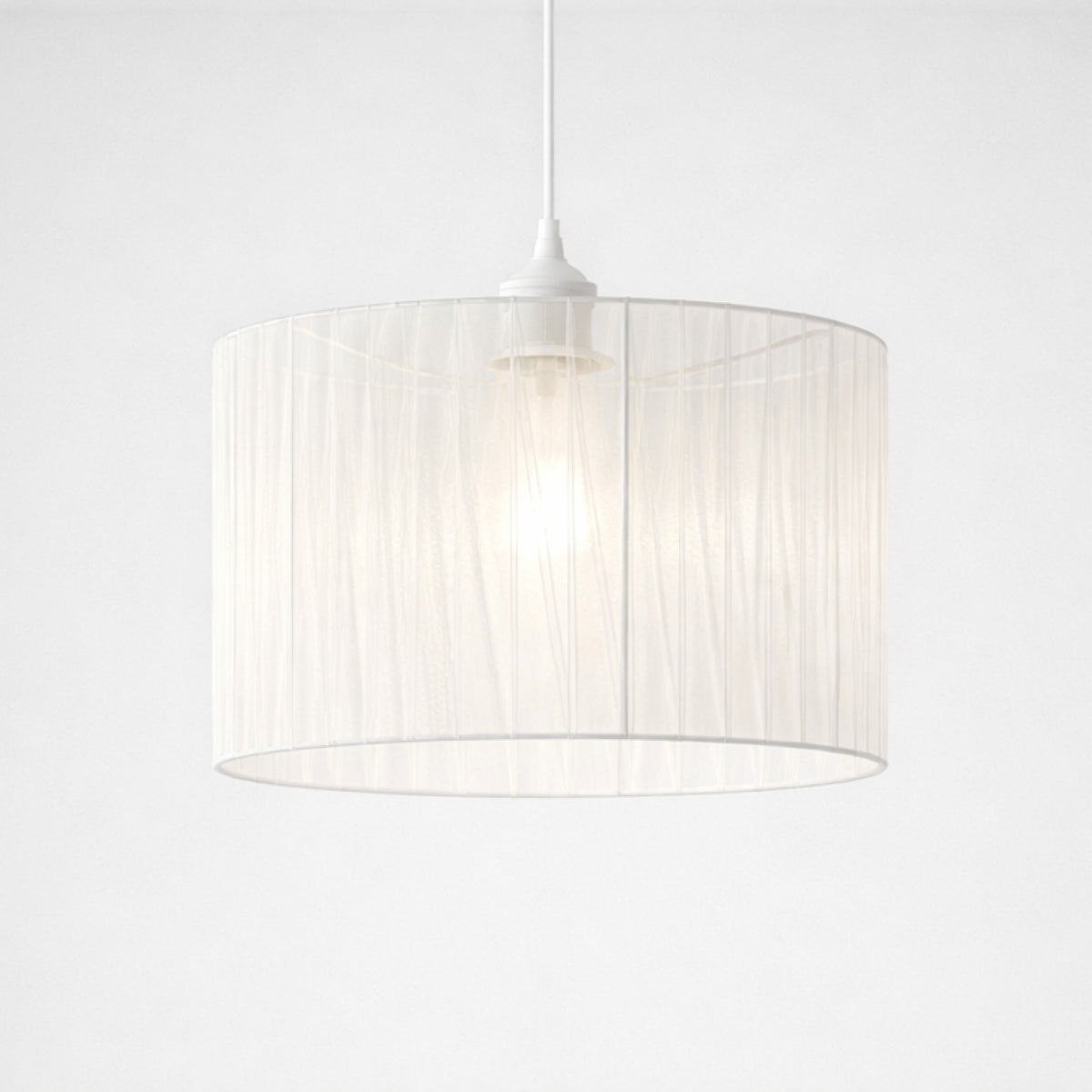 CGC Sylvie Silk Pleated Cream Round Drum Lamp Shade