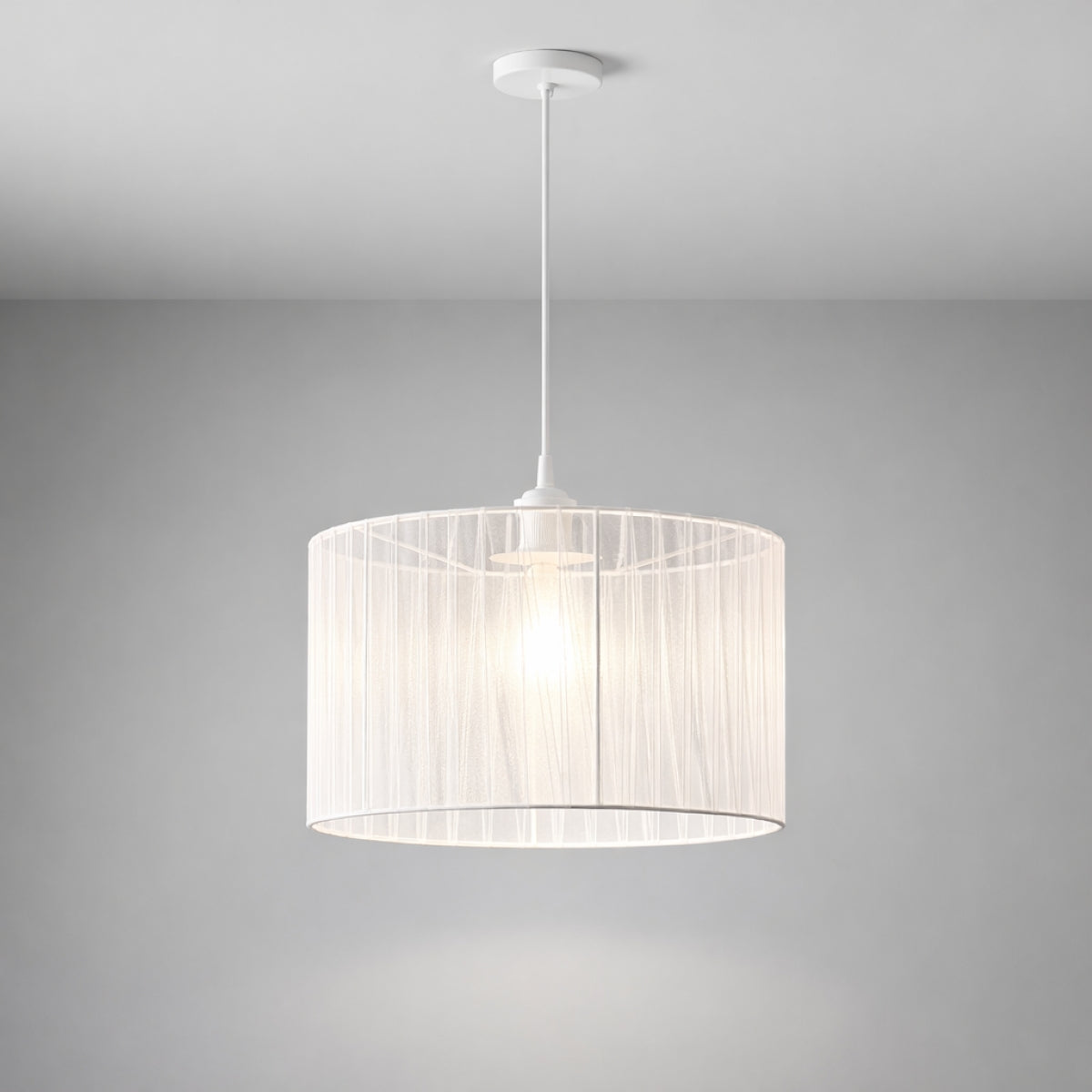 CGC Sylvie Silk Pleated Cream Round Drum Lamp Shade