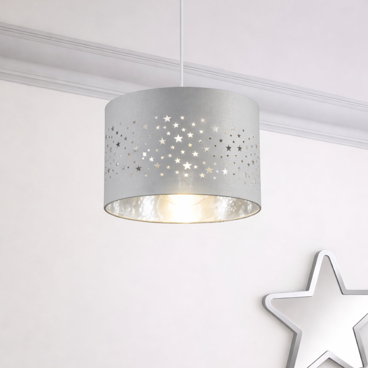 CGC STARDUST Grey Star Easy Fit Lamp Shade