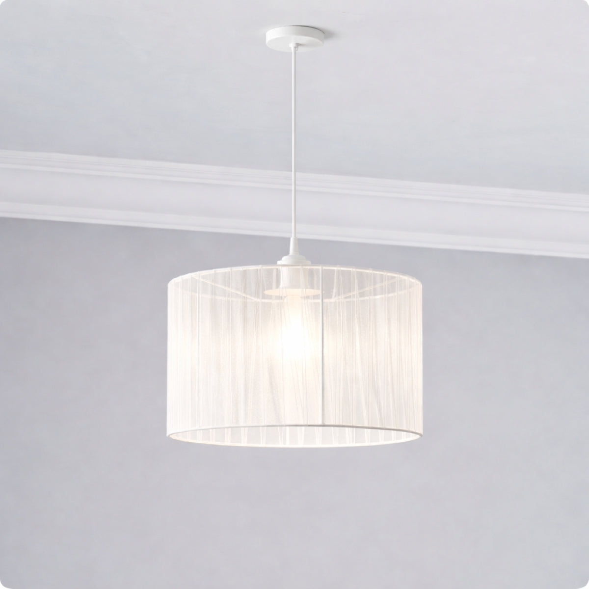 CGC Sylvie Silk Pleated Cream Round Drum Lamp Shade