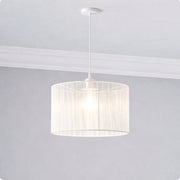 CGC Sylvie Silk Pleated Cream Round Drum Lamp Shade