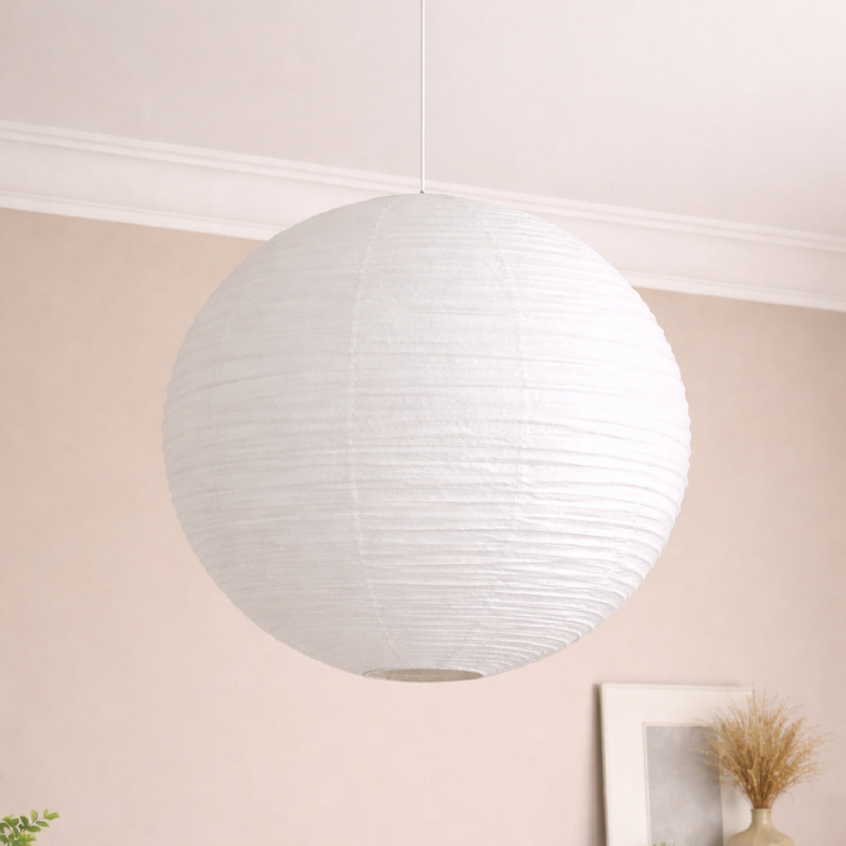 CGC Sybil White Linen Large Round Globe Easy Fit Hand Made Lampshade