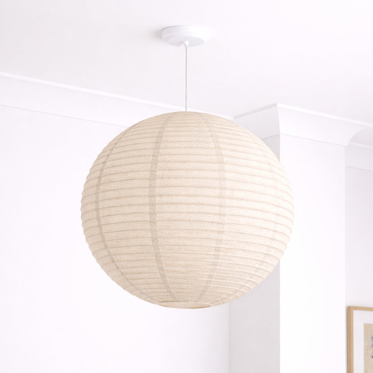 CGC Sybil Oatmeal Linen Large Round Globe Easy Fit Hand Made Lampshade