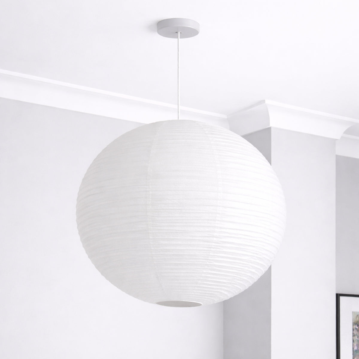 CGC Sybil White Linen Large Round Globe Easy Fit Hand Made Lampshade