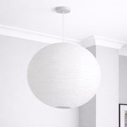 CGC Sybil White Linen Large Round Globe Easy Fit Hand Made Lampshade