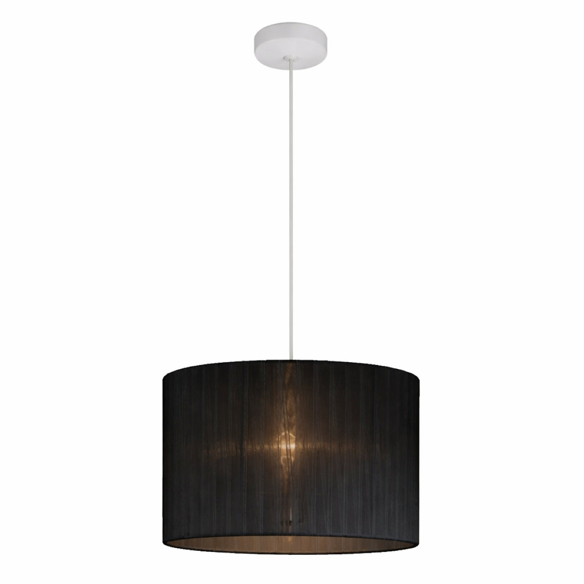 CGC Sylvie Silk Pleated Black Round Drum Lamp Shade