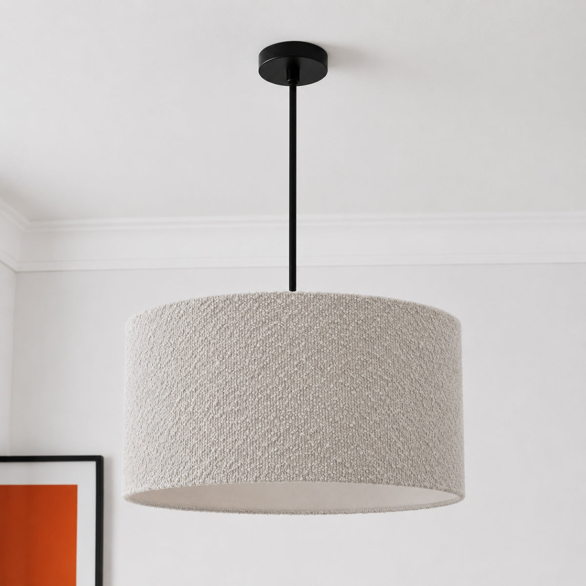 CGC PETRA 45cm Large Grey Boucle Ceiling or Table Lamp Shade
