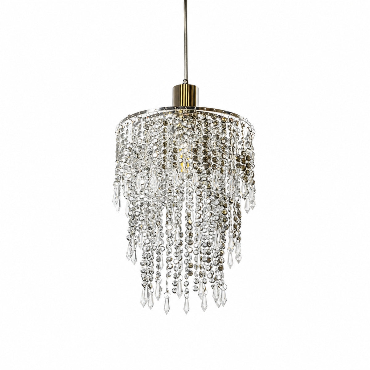 CGC LIZA Large Chandelier Crystal & Chrome Ceiling Light Shade