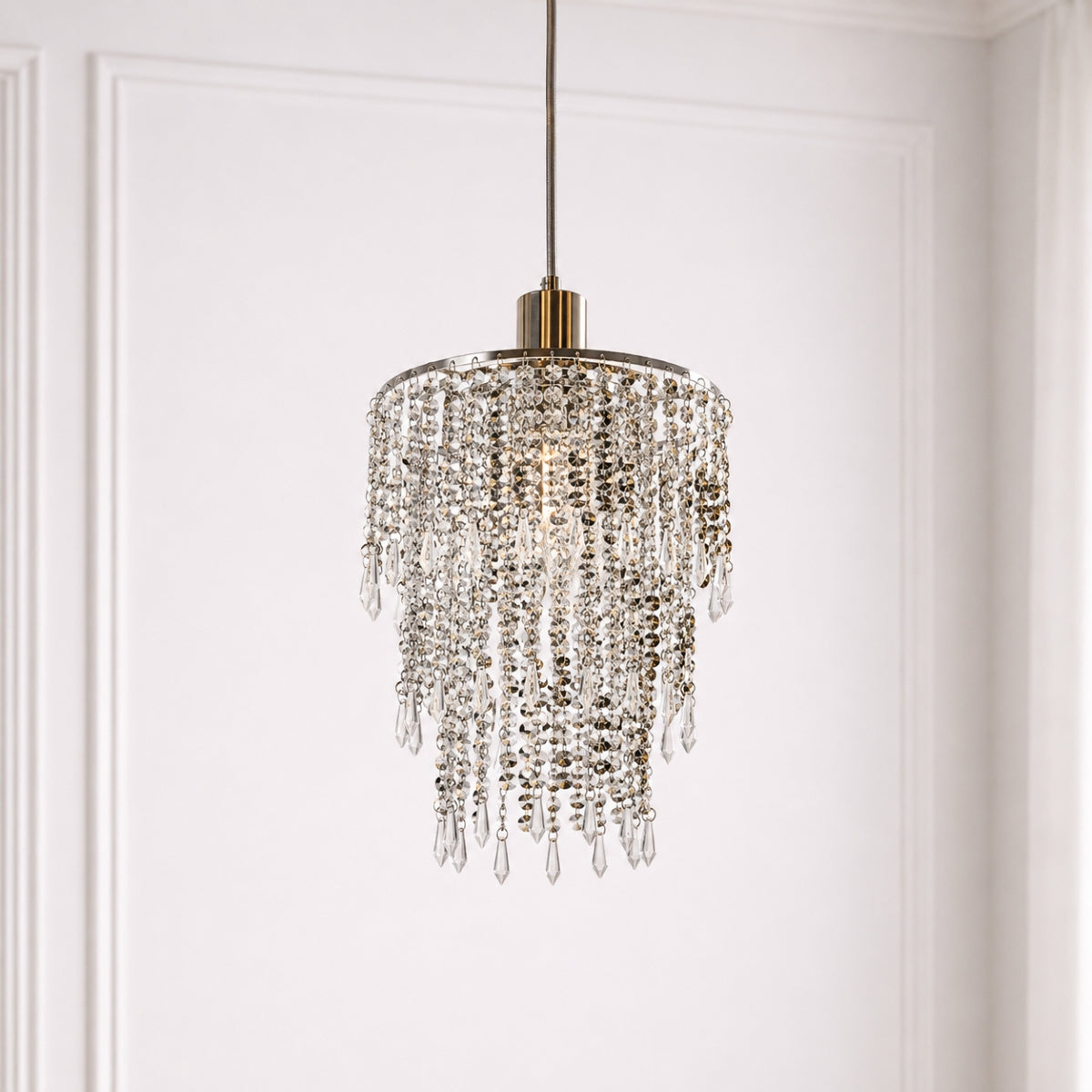 CGC LIZA Large Chandelier Crystal & Chrome Ceiling Light Shade
