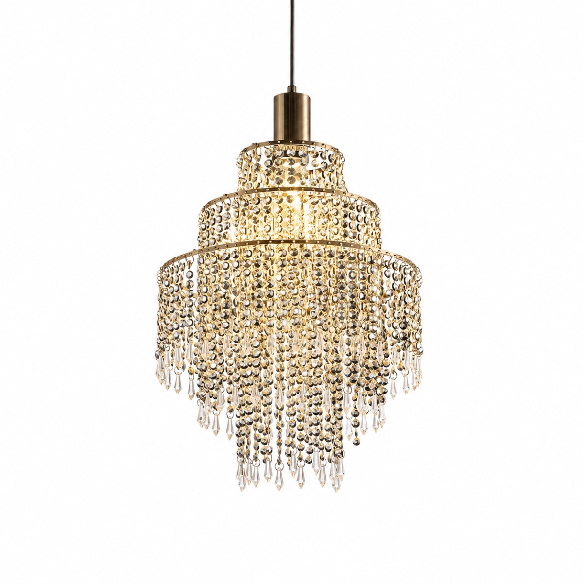 CGC LIZA Three Tier Extra Large Chandelier Crystal & Chrome Ceiling Light Shade