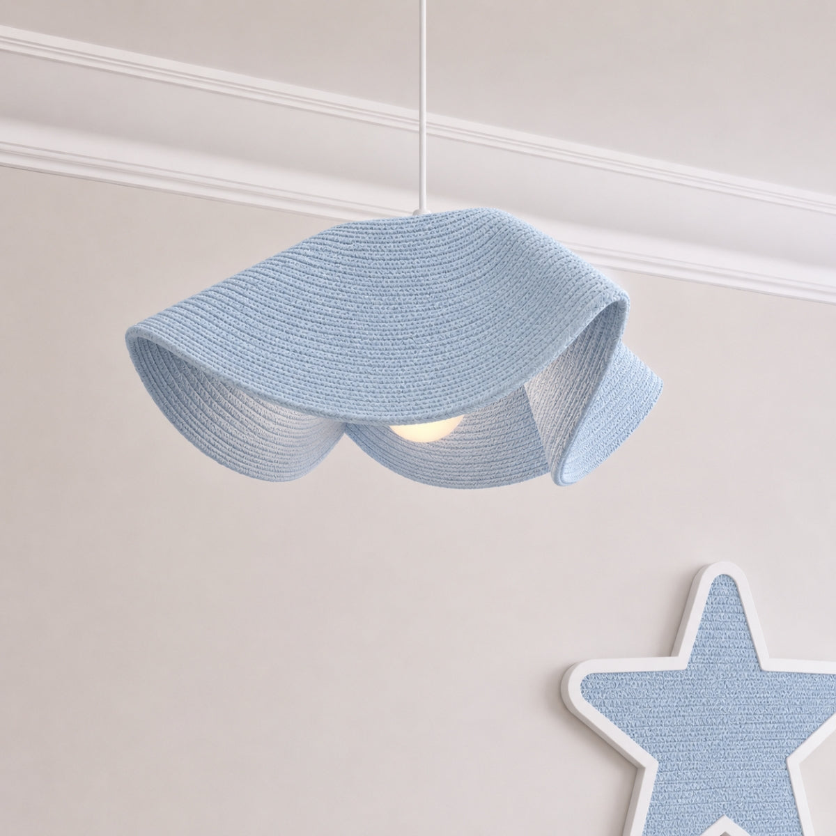 CGC Flora 64cm Baby Blue Floppy Fabric Lampshade