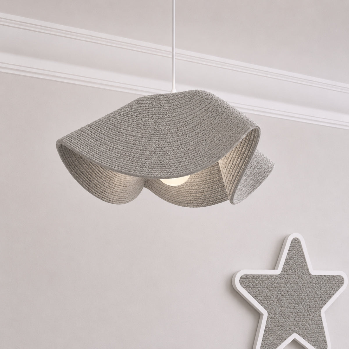 CGC Flora 64cm Grey Floppy Fabric Lampshade