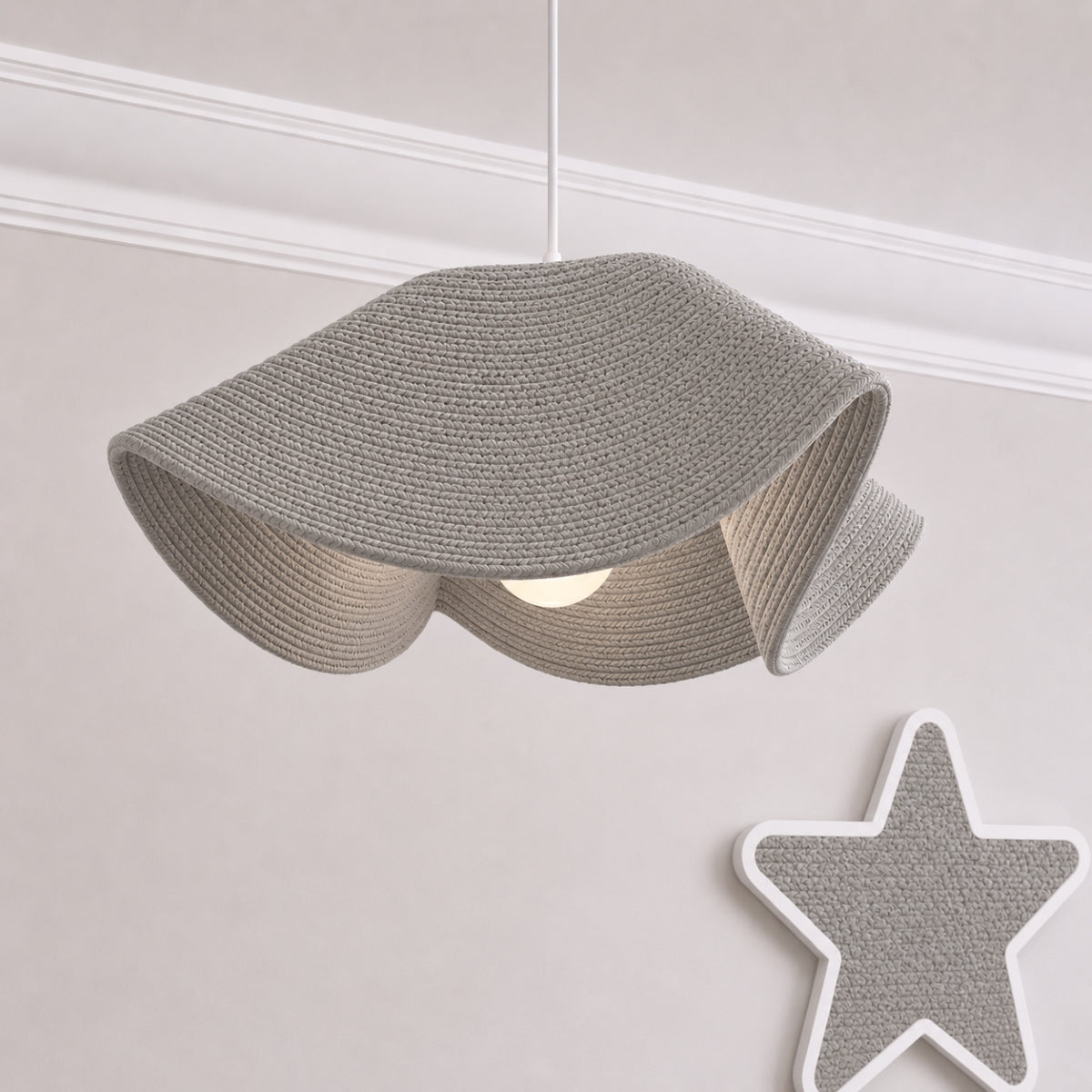 CGC Flora 78cm Grey Large Floppy Fabric Lampshade