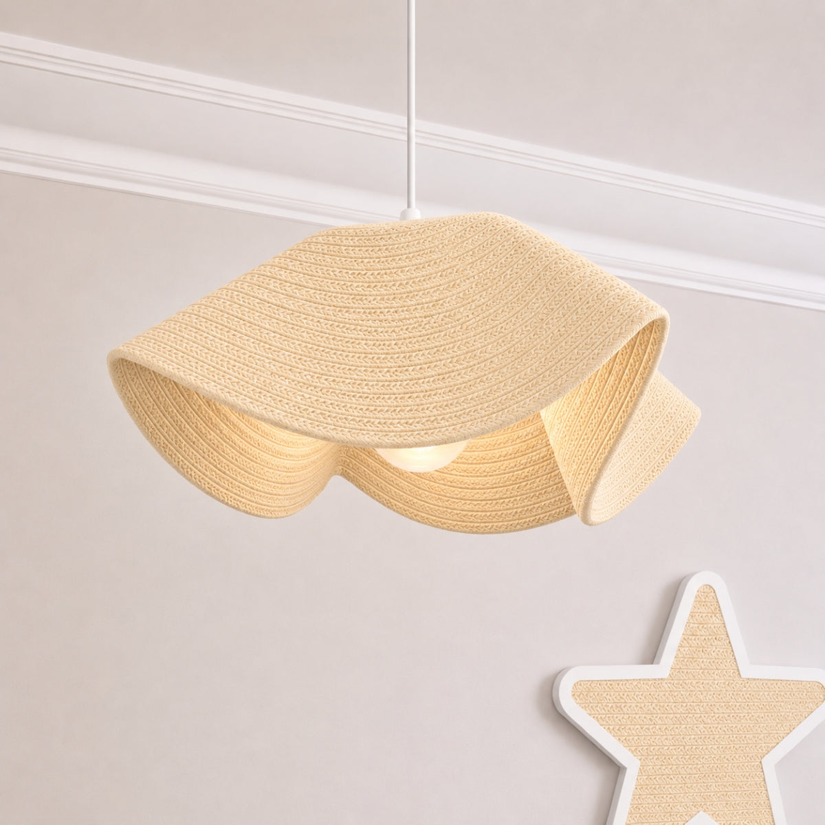 CGC Flora 78cm Cream Large Floppy Fabric Lampshade