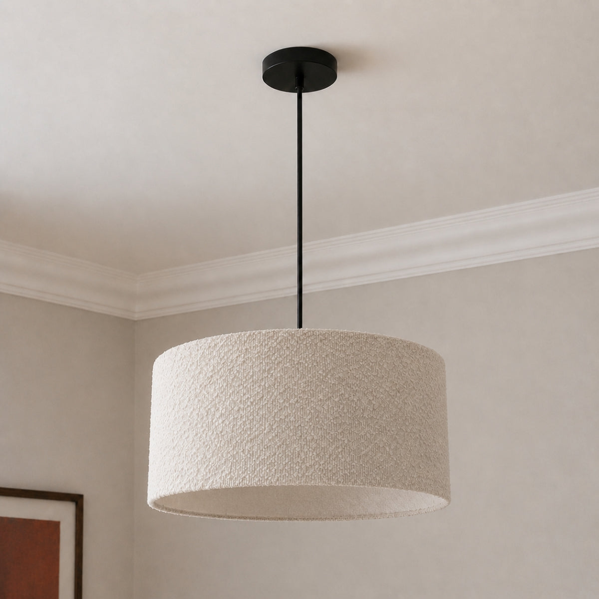 CGC PETRA 45cm Large Grey Boucle Ceiling or Table Lamp Shade
