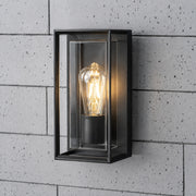 CGC FLORIANA Black Outdoor Wall Light Clear Diffuser E27 Standard Screw IP54