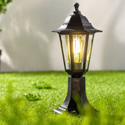 CGC YASMIN Black Outdoor Traditional Lantern Style Medium Post Light