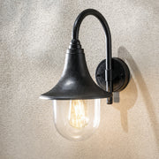 CGC DINAH Black Traditional Curved Hooked Outdoor Wall Lantern