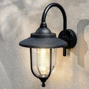 CGC JEMIMA Black Fisherman Hooked Outdoor Wall Lantern Light