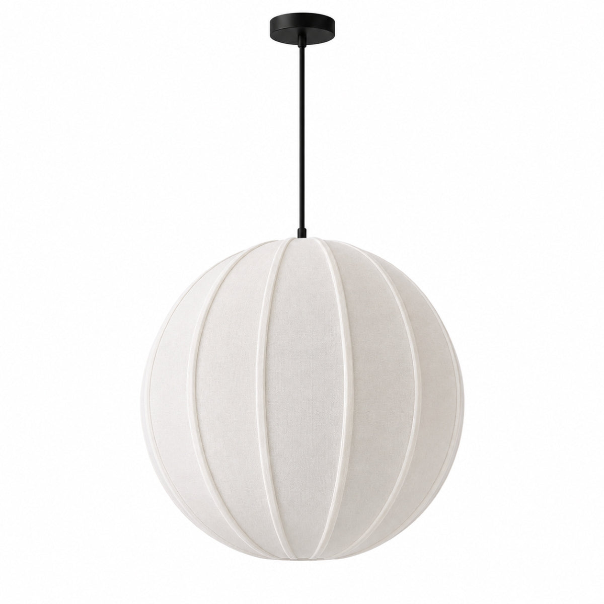 CGC Anica White Round Globe Stretched Fine Cotton Fabric Lampshade