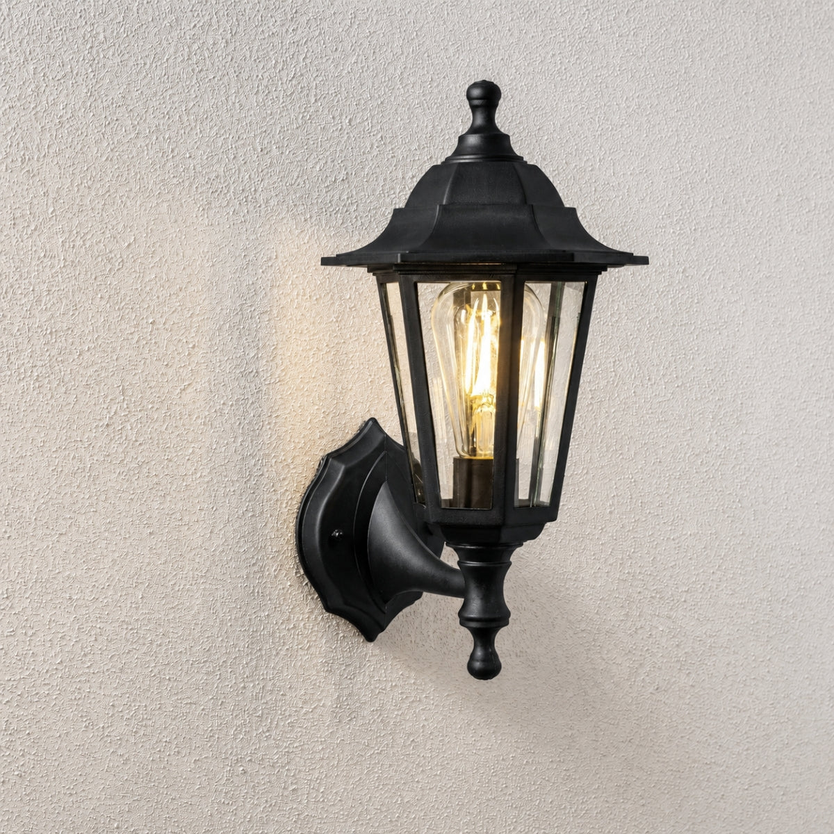 CGC YASMIN Black Outdoor Traditional Lantern Style Wall Light