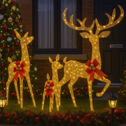 CGC LED Three Piece Gold Reindeer Family Set Outdoor Christmas Light Festive Set