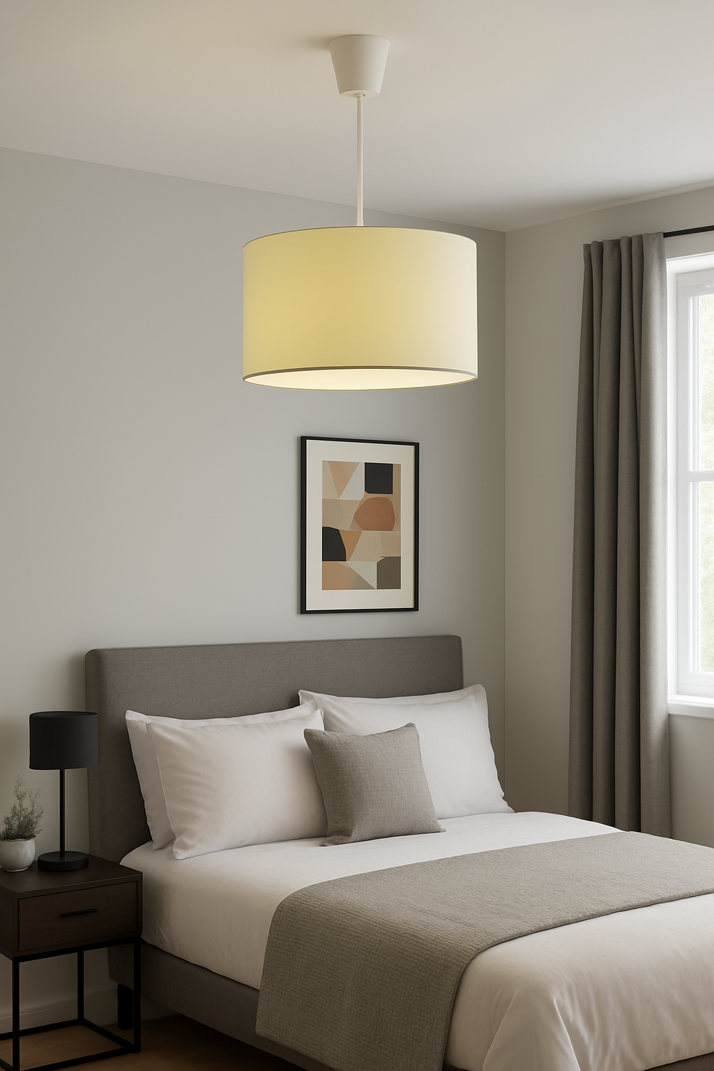 CGC LUCIA Cream Fabric Ceiling Lamp Shade With Frosted Diffuser