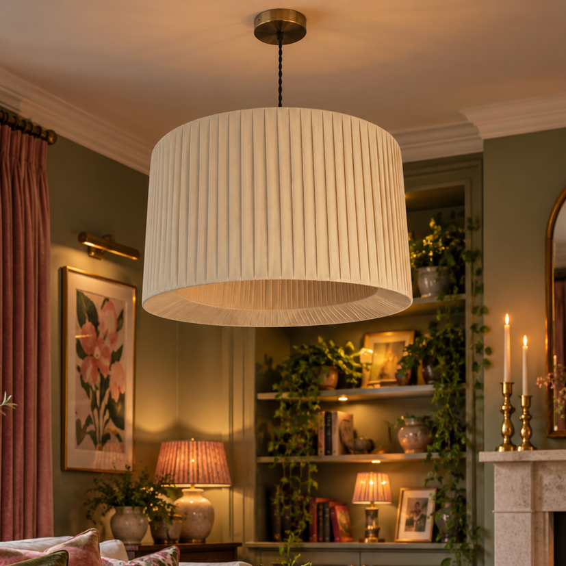 CGC Juno Large 45 cm Pleated Stone Lamp Shade