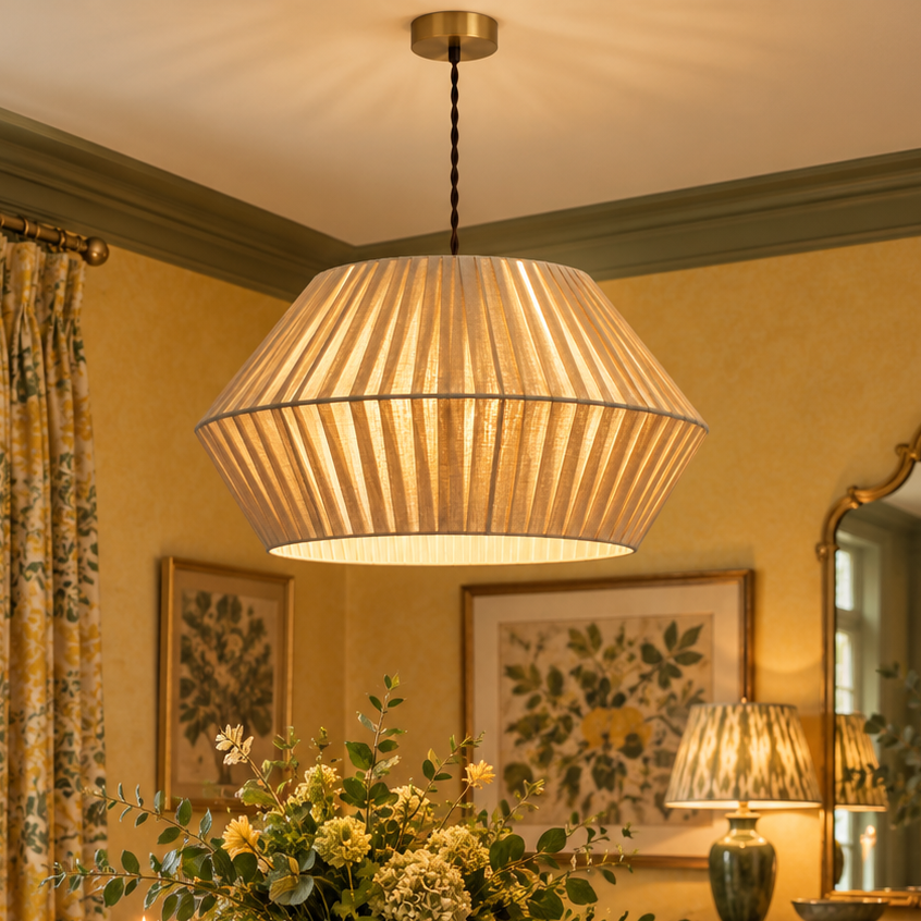 CGC Janica Large 50cm Pleated Stone Lamp Shade